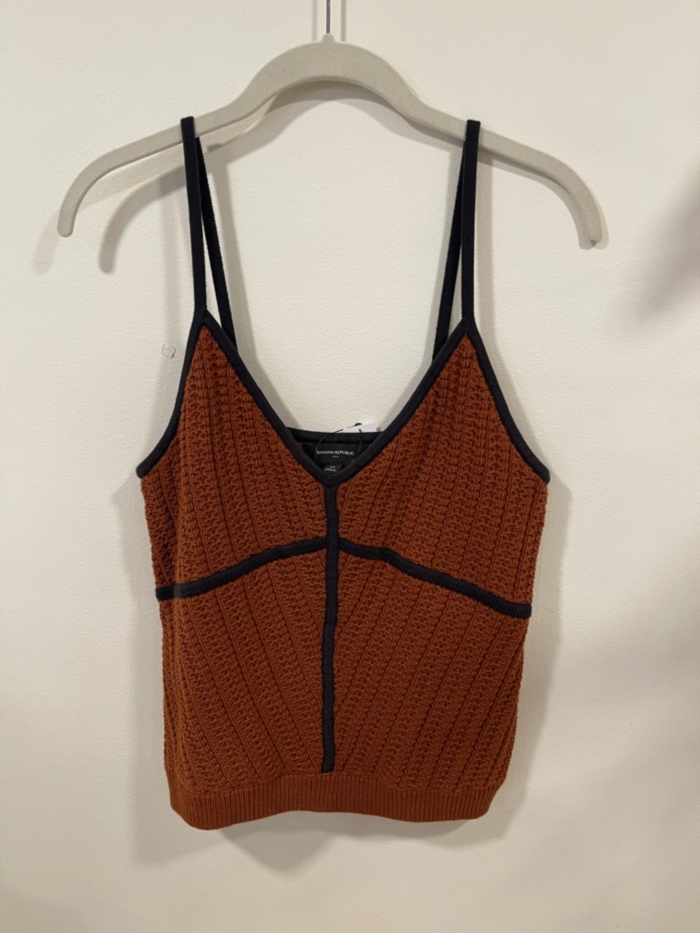 Banana Republic Rust Brown Knit Camisole with Black Trim